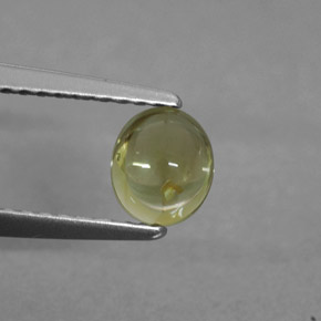 0.62克拉天然黄色碧玺，椭圆形切割，5.6×4.9毫米，透明