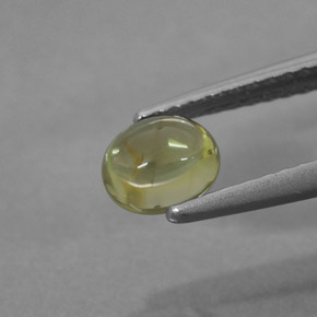 0.62克拉天然黄色碧玺，椭圆形切割，5.6×4.9毫米，透明