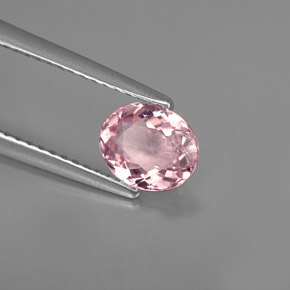 0.83克拉天然粉色碧玺，椭圆形切割，6.9×5.7毫米，VS
