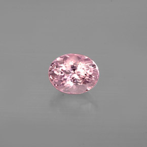 0.79克拉天然粉色碧玺，椭圆形切割，6.4×5毫米，SI