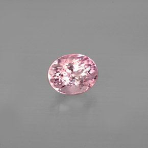 0.79克拉天然粉色碧玺，椭圆形切割，6.4×5毫米，SI