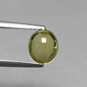 1.14克拉天然绿色碧玺，椭圆形切割，6.8×5.9毫米，透明