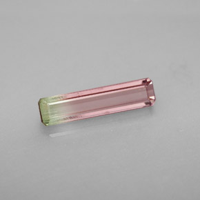 1.60克拉天然多色碧玺，祖母绿式切割，14×3.4毫米，VS