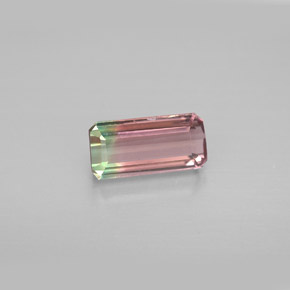 1.23克拉天然多色碧玺，祖母绿式切割，8.7×4.2毫米，VVS-VS