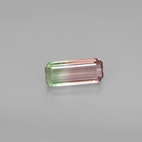0.98克拉天然多色碧玺，祖母绿式切割，8.8×3.8毫米，VVS-VS