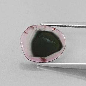 3.22克拉天然双色碧玺，异形，13×10.8毫米，透明