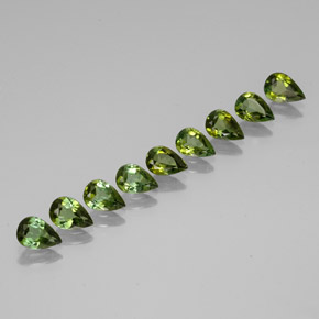 天然绿色碧玺，梨形，6×4.1毫米，VVS-VS