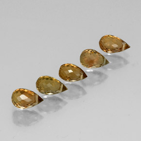 天然多色碧玺，水滴珠形切工，6×3.7毫米，VVS-VS