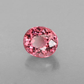 0.73克拉天然粉色碧玺，椭圆形切割，5.6×4.9毫米，VVS