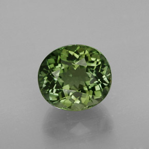 1.94克拉天然绿色碧玺，椭圆形切割，7.6×6.8毫米，VVS