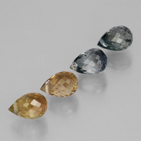 3.54天然多色碧玺，水滴珠形切工，6.4×4.4毫米，VVS-VS