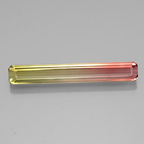 3.51克拉天然双色碧玺，祖母绿式切割，29.3×4.3毫米，VVS-VS