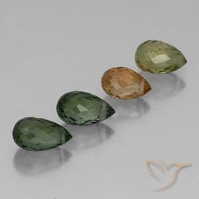 2.62天然多色碧玺，水滴珠形切工，6.4×3.8毫米，VS
