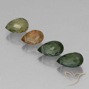 2.62天然多色碧玺，水滴珠形切工，6.4×3.8毫米，VS