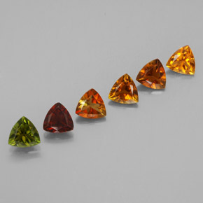 天然多色碧玺，三角形，4.1×4.1毫米，VVS-VS