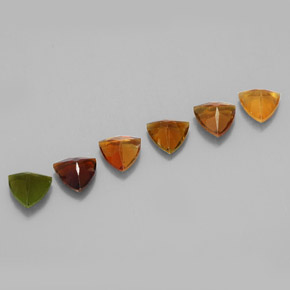 天然多色碧玺，三角形，4.1×4.1毫米，VVS-VS