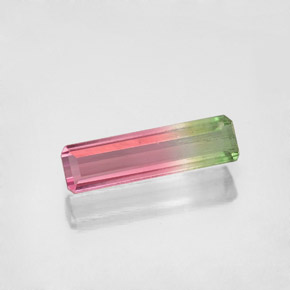 0.92克拉天然多色碧玺，祖母绿式切割，11.4×3.2毫米，SI