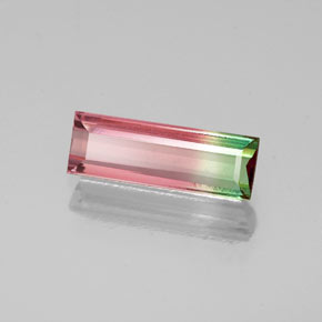 0.87克拉天然多色碧玺，长方形切工，10×3.4毫米，VVS-VS