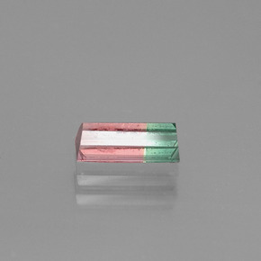 0.50克拉天然双色碧玺，长方形切工，6.8×2.9毫米，VS-SI