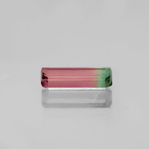 0.64克拉天然双色碧玺，祖母绿式切割，9.1×3.1毫米，VS-SI
