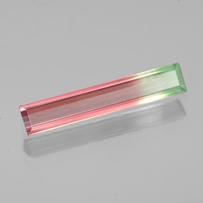 0.93克拉天然多色碧玺，长方形切工，15.9×3毫米，VS-SI