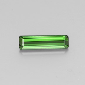 1.27克拉天然绿色碧玺，祖母绿式切割，13×3.6毫米，VVS-VS