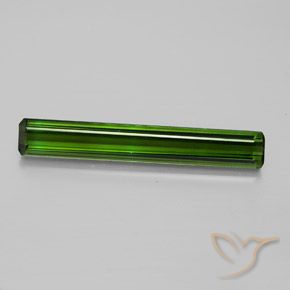 3.45克拉天然绿色碧玺，祖母绿式切割，25.2×3.9毫米，VVS