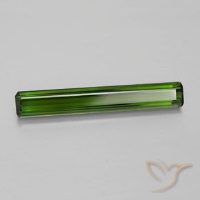 3.45克拉天然绿色碧玺，祖母绿式切割，25.2×3.9毫米，VVS