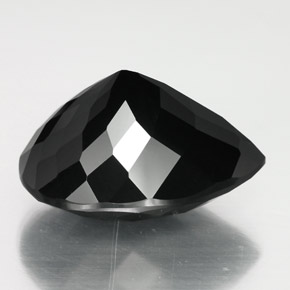 16.07克拉天然黑色碧玺，梨形，18×13.3毫米，不透明