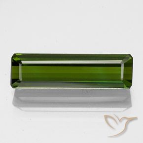 2.16克拉天然绿色碧玺，祖母绿式切割，15×4.3毫米，VVS-VS