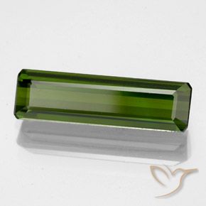 2.16克拉天然绿色碧玺，祖母绿式切割，15×4.3毫米，VVS-VS