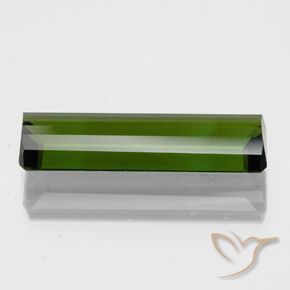 2.16克拉天然绿色碧玺，祖母绿式切割，15×4.3毫米，VVS-VS