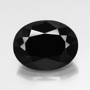 20.48克拉天然黑色碧玺，椭圆形切割，19.5×15.1毫米，不透明