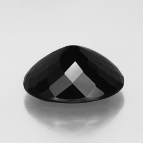 20.48克拉天然黑色碧玺，椭圆形切割，19.5×15.1毫米，不透明