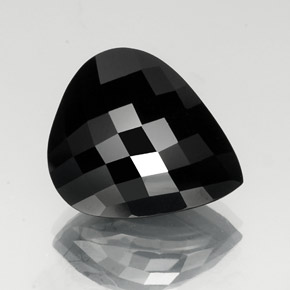 23.98克拉天然黑色碧玺，梨形，20×17.3毫米，不透明