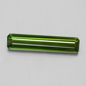1.84克拉天然绿色碧玺，祖母绿式切割，17.3×3.9毫米，VS