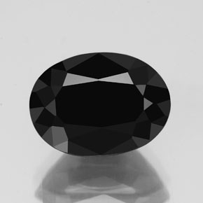3.69克拉天然黑色碧玺，椭圆形切割，10.5×7.8毫米，不透明