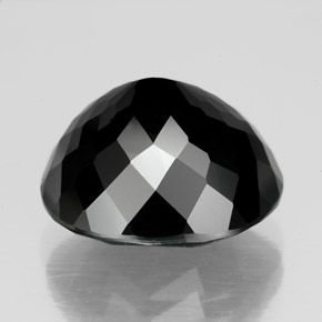 10.02克拉天然黑色碧玺，椭圆形切割，13.5×12.1毫米，不透明