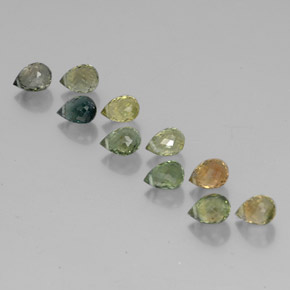 4.54天然多色碧玺，水滴珠形切工，5.1×3.5毫米，VS-SI