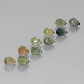 4.54天然多色碧玺，水滴珠形切工，5.1×3.5毫米，VS-SI