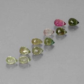 3.71天然多色碧玺，水滴珠形切工，5.2×3.3毫米，VS-SI