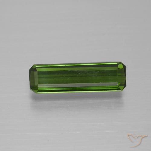 1.59克拉天然绿色碧玺，祖母绿式切割，13.8×4.2毫米，VVS-VS