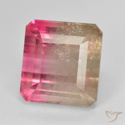 13.13ct 天然 双色 碧玺, 祖母绿式切割, SI