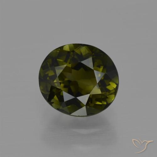 1.30ct 天然 棕绿色 碧玺, 椭圆形, VVS-VS