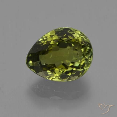 3.36ct 天然 深绿色 碧玺, 梨形, VS