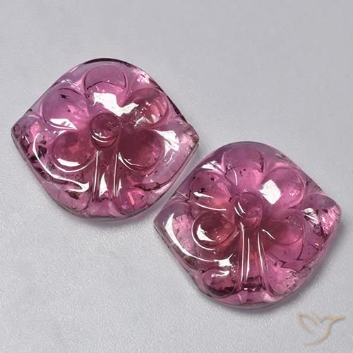 24.38ctw 天然 红紫色 碧玺, 花形切割, 透明