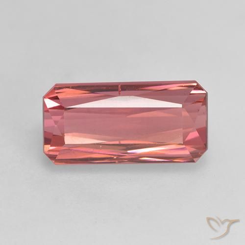 3.90ct 天然 红粉色 碧玺, 祖母绿式切割, VS-SI