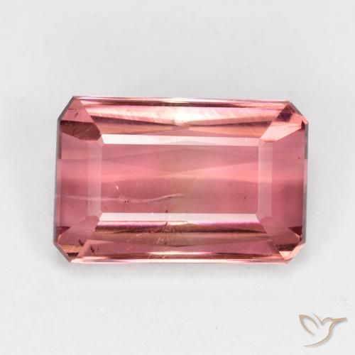 4.74ct 天然 红粉色 碧玺, 祖母绿式切割, SI