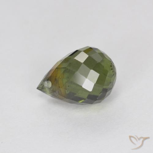 1.54ct 天然 暗绿色 碧玺, 泪滴形, VS-SI