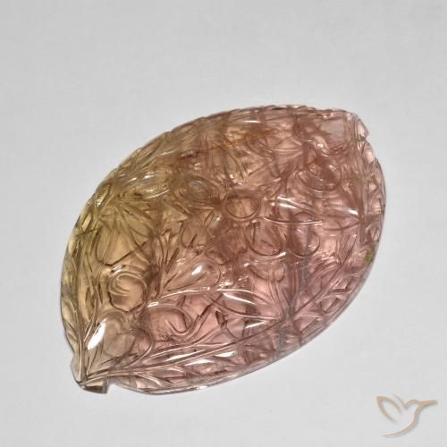 86.71ct 天然 橙粉色 碧玺, 花式切割, 透明